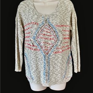 NEW Maurice Woman’s L Large Southwestern Style Lightweight Sweater Top